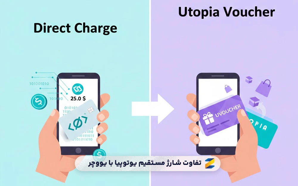 تفاوت شارژ مستقیم یوتوپیا با یو ووچر: راهنمای کامل برای کاربران یوتوپیا