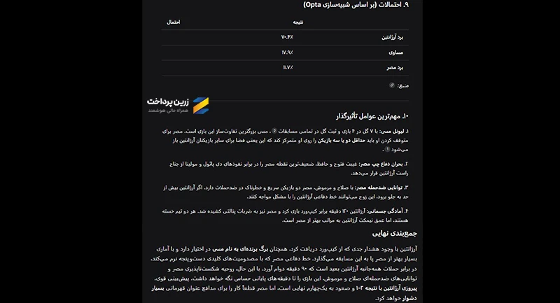 پرامپت پیش‌بینی فوتبال